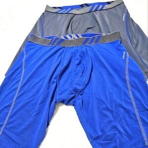 Adidas Blue and Gray Athletic Short Briefs 2 Pack